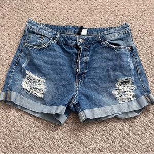 H&M Divided High-Waisted Button Fly Shorts